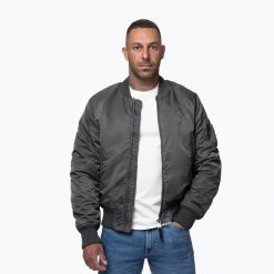 Kurtka męska Pitbull Hacket Washed Bomber. Szare kurtki treningowe męskie PITBULL, m, bez wzorów, z materiału, na fitness i siłownię. Za 319.99 zł.