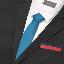 Zestaw krawat i poszetka - Niebieski. Niebieskie krawaty i muchy męskie Reserved, bez wzorów. Za 59.99 zł.