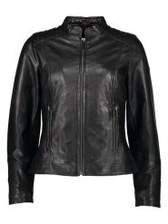 Bugatti Skórzana kurtka w kolorze czarnym rozmiar: 46. Czarne kurtki damskie Bugatti, bez wzorów, ze skóry, bez kaptura. Za 523.38 zł.