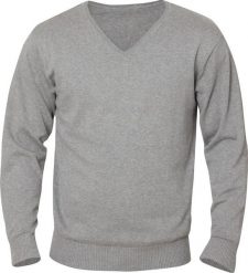 Clique Sweter V‑neck Aston 100% bawełna szary melanż. Szare swetry męskie CLIQUE, l, bez wzorów, z bawełny, bez kołnierzyka. Za 242.08 zł.