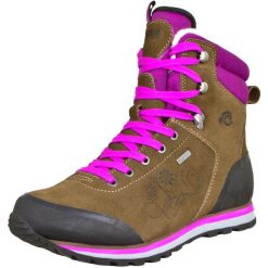 Damskie buty trekkingowe i turystyczne wyściełane wełną. Fioletowe obuwie trekkingowe damskie GUGGEN MOUNTAIN, na zimę. W wyprzedaży za 755.99 zł.
