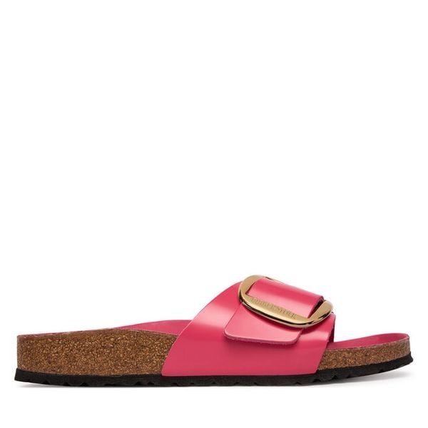 Klapki Birkenstock. Czerwone klapki damskie Birkenstock, bez wzorów, bez obcasa. Za 599.99 zł.