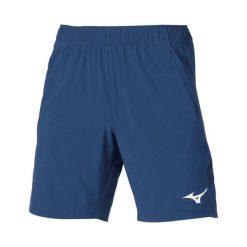 Szorty Mizuno Flex 8". Niebieskie szorty męskie Mizuno, bez wzorów, z materiału, klasyczne. Za 139.99 zł.