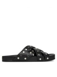 MICHAEL Michael Kors Klapki Irene 40S5IRFS5L Czarny. Czarne klapki damskie MICHAEL Michael Kors, bez wzorów, ze skóry, bez obcasa. Za 639.99 zł.