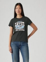 Levi's Koszulka w kolorze antracytowym rozmiar: XS. Czarne bluzki damskie Levi's, s, bez wzorów, z bawełny, bez kołnierzyka. Za 44.30 zł.