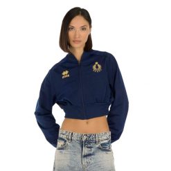 Bluza Errea Naz. Italia Volley Crop Ad Damskie. Niebieskie bluzy bez kaptura damskie ERREA, m, bez wzorów, z materiału, bez ramiączek, długie, bez kaptura. Za 385.99 zł.