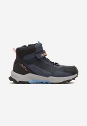 Granatowe Botki w Trekkingowym Stylu na Grubej Podeszwie Isotina. Niebieskie botki dziewczęce Born2be, bez wzorów, z jeansu, bez ramiączek. Za 189.99 zł.