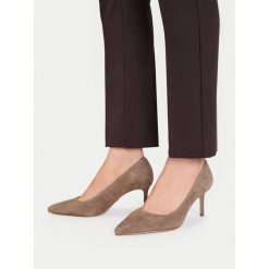 Szpilki GINO ROSSI. Brązowe szpilki Gino Rossi, bez wzorów, bez obcasa. Za 279.99 zł.