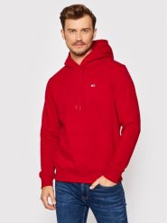 Tommy Jeans Bluza Tjm Fleece DM0DM09593 Czerwony Regular Fit. Czerwone bluzy bez kaptura męskie Tommy Jeans, m, z jeansu. Za 299.99 zł.
