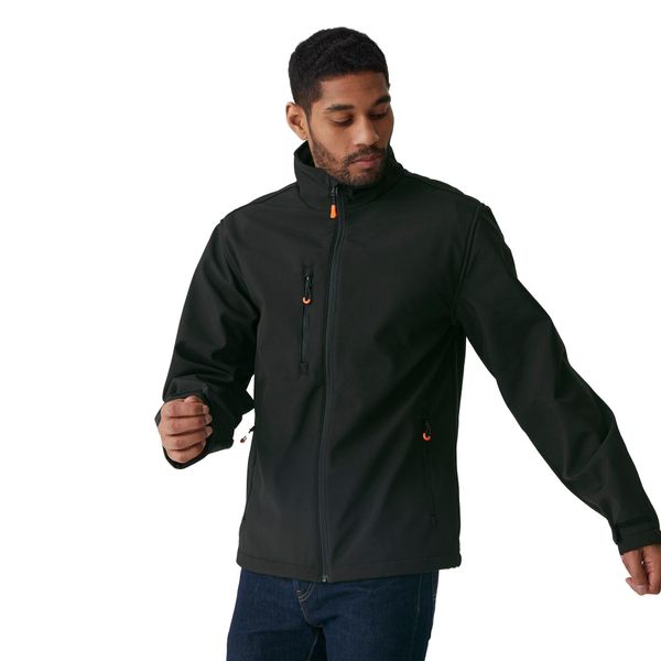 Męska Ocieplana Kurtka Soft Shell Thermogen. Czarne kurtki męskie Regatta, m, bez wzorów, sportowe, bez kaptura. Za 540.99 zł.
