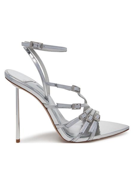 Le Silla Sandały 6627C100BXPPMRA 921 Srebrny. Szare sandały damskie LE SILLA, bez wzorów, ze skóry, bez obcasa, na szpilce. Za 3,699.00 zł.