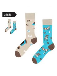 TODO SOCKS Skarpety (2 pary) w kolorze beżowo-błękitnym rozmiar: 39-42. Brązowe skarpetki męskie TODO SOCKS, bez wzorów, prążkowane. Za 57.06 zł.