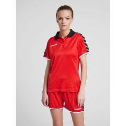 Damska koszulka polo Hummel hmlAUTHENTIC Functional. Czerwone bluzki damskie HUMMEL, l, bez wzorów, eleganckie, bez kołnierzyka, bez ramiączek. W wyprzedaży za 150.50 zł.