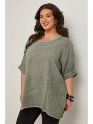 Curvy Lady Bluzka w kolorze khaki rozmiar: 48/50. Brązowe bluzki damskie Curvy Lady, z aplikacjami, klasyczne, bez kołnierzyka, bez ramiączek. Za 118.56 zł.