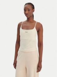 Guess Top V6GP18 K3470 Écru Regular Fit. Topy damskie Guess, xl, z aplikacjami, z syntetyku, bez ramiączek. Za 159.99 zł.