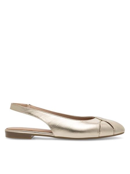 Lasocki Baleriny RST-IRENA-13 Złoty. Żółte baleriny damskie Lasocki, bez wzorów, ze skóry, bez obcasa. Za 149.99 zł.