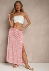 Różowa Rozkloszowana Spódnica z Wiskozy ze Wsuwanymi Kieszeniami Koselle. Czerwone spódniczki damskie Renee, l, bez wzorów, z wiskozy, eleganckie, midi, rozkloszowane. Za 54.99 zł.