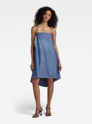 G-Star Sukienka w kolorze niebieskim rozmiar: XL. Niebieskie sukienki damskie G-Star, xl, bez wzorów, z bawełny, retro, bez kołnierzyka, bez ramiączek, midi. Za 176.08 zł.