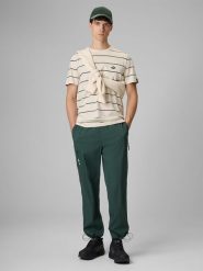 4F Spodnie casual joggery męskie - zielone L. Zielone spodnie materiałowe męskie 4f, bez wzorów, z tkaniny, casualowe. Za 249.99 zł.