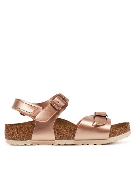 Birkenstock Sandały 1029535 S Różowy. Czerwone sandały dziewczęce Birkenstock, ze skóry, bez zapięcia. Za 269.99 zł.