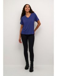 Kaffe Koszulka w kolorze granatowym rozmiar: M. Niebieskie bluzki damskie Kaffe, m, bez wzorów, z wiskozy, bez kołnierzyka. Za 61.02 zł.