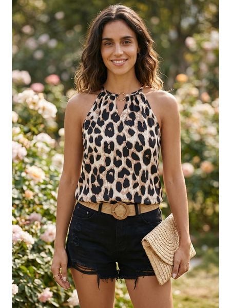 SOULSHAE Top w kolorze beżowym rozmiar: L/XL. Brązowe topy damskie SOULSHAE, l, bez wzorów, bez kołnierzyka. Za 69.95 zł.