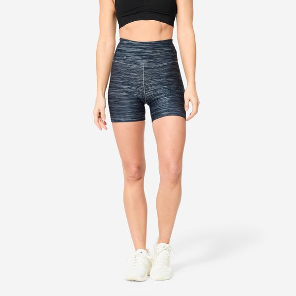 Spodenki fitness cardio damskie Domyos 100. Szare spodenki sportowe damskie DOMYOS, l, z elastanu, na fitness i siłownię. Za 39.99 zł.
