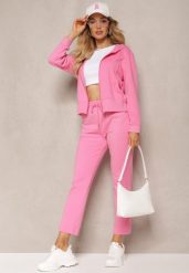 Różowy Komplet Dresowy Spodnie z Gumką w Pasie oraz Bluza z Kapturem na Suwak Starnie. Czerwone bluzy z kapturem damskie Renee, l, z dresówki. Za 74.99 zł.