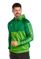 Kurtka treningowa z kapturem Erima Six Wings. Zielone kurtki treningowe męskie Erima, xl, bez wzorów, z bawełny, do piłki ręcznej. Za 237.20 zł.