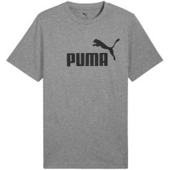 T-shirt Męski Logo ESS No.1. Szare t-shirty męskie Puma, m, bez wzorów, bez kołnierzyka. Za 110.99 zł.