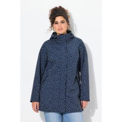Damskie Długa kurtka softshell wodoodporna wzór z kroplami deszczu kaptur. Niebieskie kurtki damskie Ulla Popken, plus size, bez wzorów, z elastanu, bez kaptura. Za 599.99 zł.