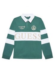 Guess Polo L5YP01 KCNQ4 Zielony Regular Fit. Zielone t-shirty chłopięce Guess, z aplikacjami, z bawełny, bez ramiączek. Za 139.99 zł.