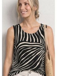Street One Top w kolorze czarnym rozmiar: 40. Czarne topy damskie Street One, bez wzorów, bez kołnierzyka. Za 73.95 zł.