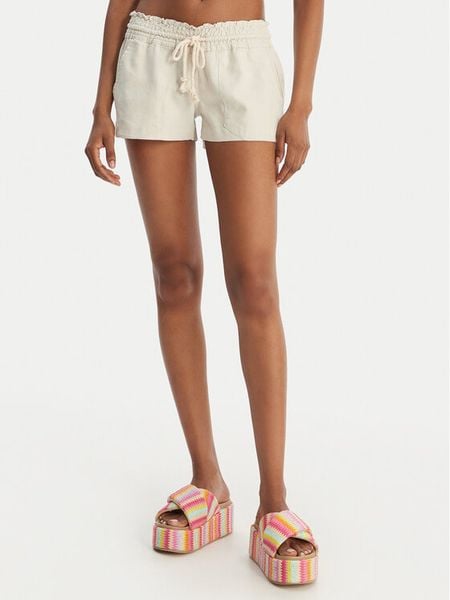 Roxy Szorty materiałowe Oceanside ARJNS03007 Beżowy Regular Fit. Brązowe szorty damskie Roxy, bez wzorów, z materiału. Za 169.99 zł.