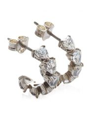 Pandora Srebrne kolczyki-półkreole z cyrkoniami rozmiar: onesize. Szare kolczyki damskie Pandora, z cyrkonią, srebrne. Za 366.35 zł.