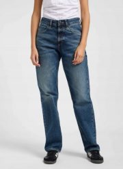 DAMSKIE SPODNIE LEE RIDER LOOSE DARK RETREAT 112363799. Spodnie materiałowe damskie Lee, bez wzorów, z jeansu. Za 219.99 zł.