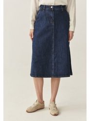 TATUUM Spódnica dżinsowa w kolorze granatowym rozmiar: 44. Niebieskie spódniczki damskie Tatuum, bez wzorów, z bawełny, z podwyższonym stanem, midi, proste. Za 170.07 zł.