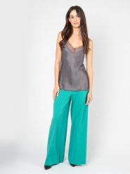 Patrizia Pepe Top | 8C0545/A100 | Kobieta | Szary. Szare topy damskie Patrizia Pepe, bez wzorów, z koronki, bez kołnierzyka. W wyprzedaży za 279.00 zł.