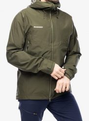 Kurtka z membraną męska Mammut Crater IV HS Hooded Jacket. Zielone kurtki męskie Mammut, na zimę, l, bez wzorów, z gore-texu, bez kaptura. Za 1,888.50 zł.