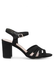 Clara Barson Sandały LS5953-07 Czarny. Czarne sandały damskie Clara Barson, bez wzorów, z materiału, bez obcasa, na słupku. Za 90.99 zł.
