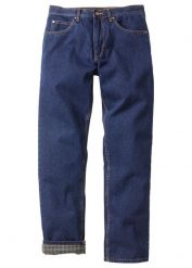 Jeansy termiczne classic fit na miękkiej flanelowej podszewce, straight. Niebieskie jeansy męskie bonprix. Za 189.99 zł.