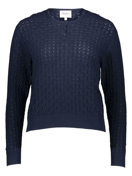Pepe Jeans Sweter w kolorze granatowym rozmiar: S. Niebieskie swetry klasyczne damskie Pepe Jeans, s, z bawełny, bez kołnierzyka. Za 140.53 zł.
