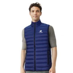 Bezrękawnik puchowy męski Merino Nordend. Niebieskie kamizelki męskie FJORK MERINO, m, z poliamidu. W wyprzedaży za 399.00 zł.