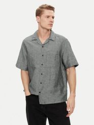 Calvin Klein Koszula K10K109521 Szary Relaxed Fit. Szare koszule męskie CALVIN KLEIN, m, bez wzorów, ze lnu, bez kołnierzyka, bez ramiączek. Za 299.99 zł.