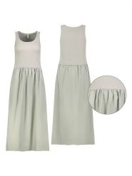 Sublevel Sukienka w kolorze miętowym rozmiar: XS. Szare sukienki damskie Sublevel, xs, bez wzorów, z bawełny, bez kołnierzyka, bez ramiączek, midi. Za 113.99 zł.