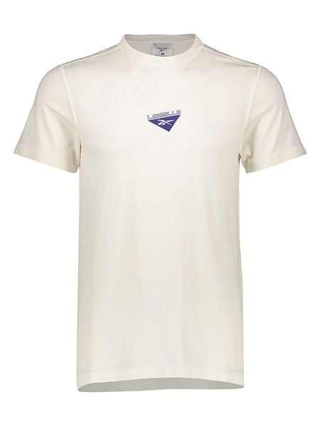 Reebok Koszulka sportowa w kolorze kremowym rozmiar: XL. Brązowe t-shirty sportowe męskie Reebok, xl, z materiału, bez ramiączek, outdoorowe. Za 118.56 zł.