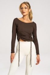Koszulka fitness damska Gym Glamour regulowana z długimi rękawami. Białe bluzki sportowe damskie GYM GLAMOUR, xs, z materiału, bez kołnierzyka, bez ramiączek. Za 149.99 zł.