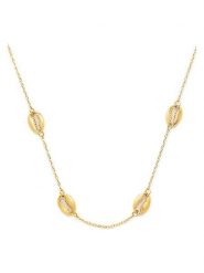 MOODE Naszyjnik "Imelda" z elementami ozdobnymi - dł. 41 cm rozmiar: onesize. Żółte naszyjniki damskie MOODE, ze stali. Za 43.99 zł.