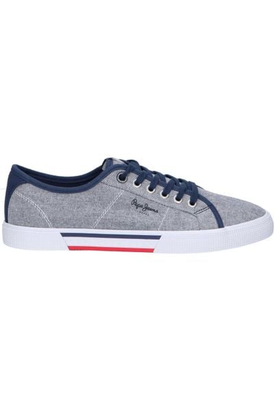 Trampki męskie sportowe Pepe Jeans BRADY MEN CHAMBRAY. Białe trampki i tenisówki męskie Pepe Jeans, bez wzorów, z gumy, bez zapięcia. Za 214.00 zł.