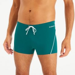 Bokserki pływackie męskie Nabaiji 100 Plus. Białe kąpielówki męskie NABAIJI, m, bez wzorów, z materiału, do pływania. Za 34.99 zł.